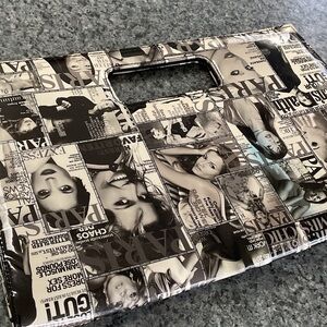 Magazine clutch purse.